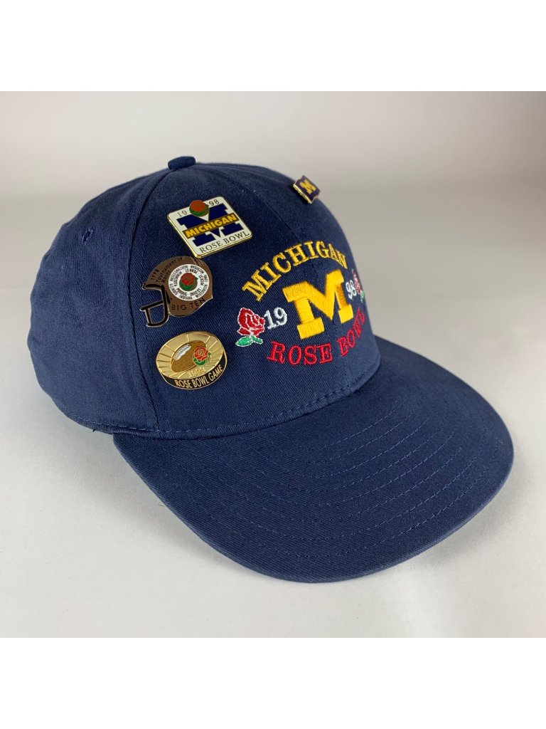 Michigan Wolverines Ncaa Vintage Navy Blue 1998 Rose Bowl Snapback Hat
